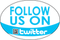 Turquoise "Follow Us on Twitter" sticker with QR code