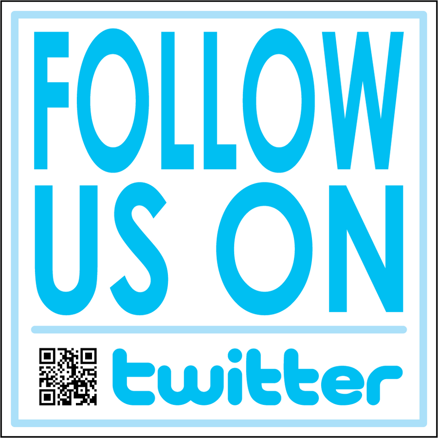 Follow Us on Twitter Sticker - Vinyl Sticker - Car Sticker - 004, isolated printed sticker artwork