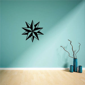 Nautical star decal with dark teal and black star points