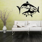 Two tiger shark wall decals with black silhouette designs.