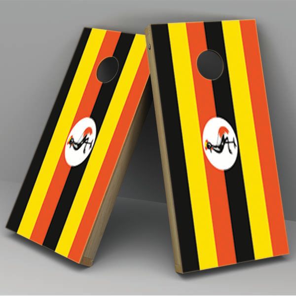 Uganda Flag Cornhole Board Vinyl Decal Wrap