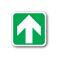 Square sticker with green background and white up arrow