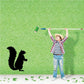 Upright standing squirrel decal with black silhouette