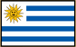 Uruguay flag sticker with blue-white stripes and golden sun emblem