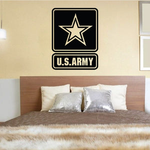 U.S. Army star wall decal: outlined gold star with U.S. ARMY text