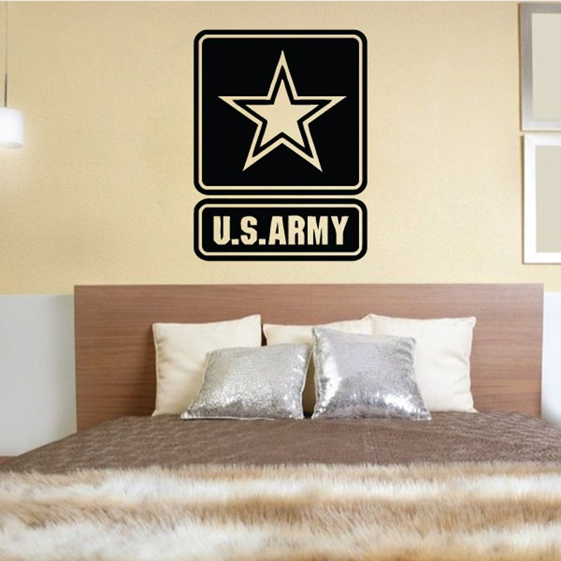 U.S. Army star wall decal: outlined gold star with U.S. ARMY text