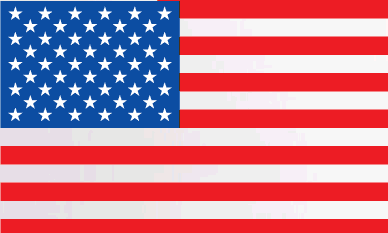 USA flag sticker with blue star field and red-and-white stripes