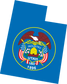 Utah state flag sticker with circular seal featuring eagle, beehive, stars