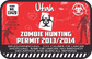 Utah zombie hunting permit sticker with red biohazard emblem and 'Zombie Hunting Permit 2013/2014'.