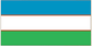 Uzbekistan flag sticker with blue, white, and green horizontal stripes