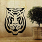Tiger head decal with bold black outline and stripes