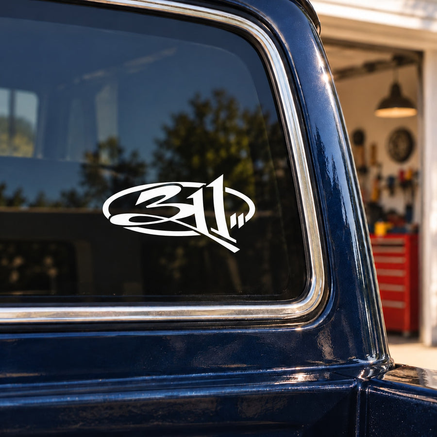 311 Decal — illustrative vinyl decal application mockup. Surrounding objects are not included.