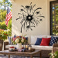 Black firework burst wall decal with palm trees and spark lines for celebrations