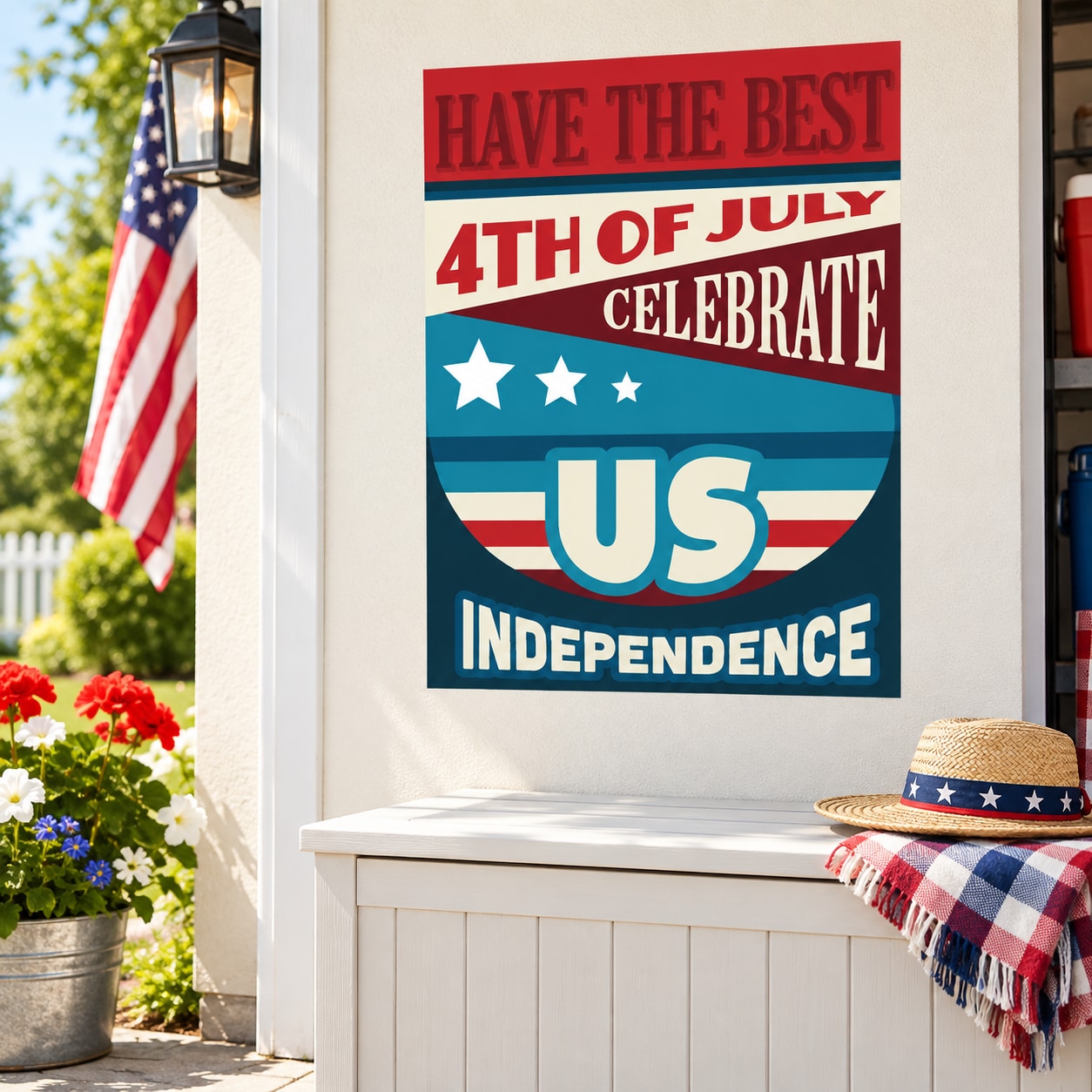 4th of July Celebrate US sticker with “HAVE THE BEST” and “INDEPENDENCE” graphic