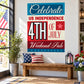 Celebrate 4th of July weekend sale business sticker with stars, stripes, blue red text