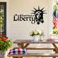 Sweet Land of Liberty decal with liberty statue silhouette and star accents