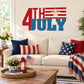 Red, yellow, and blue 4th of July star and text wall decal