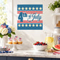 Fourth of July square wall decal with stars, red stripes, and '4th of July' text