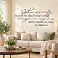 Vinyl wall decal with black script quote: God grant me the serenity