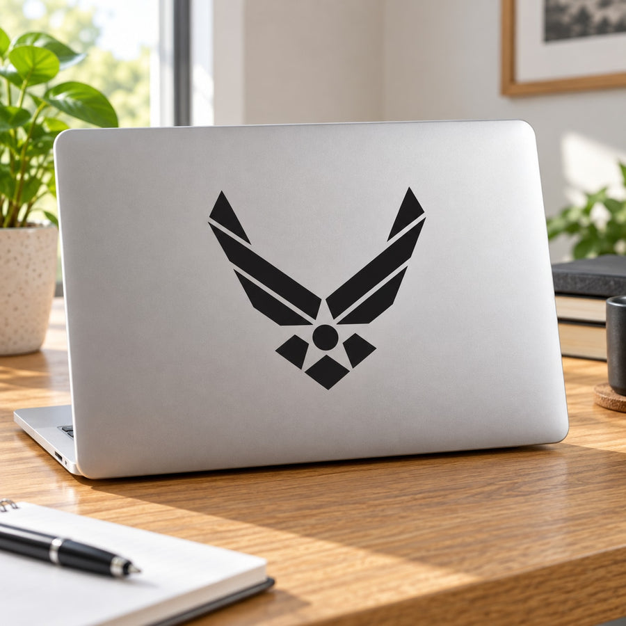 USAF Eagle Decal — illustrative vinyl decal application mockup. Surrounding objects are not included.