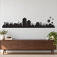 Albuquerque skyline printed die-cut decal with hot air balloons, black and gray