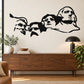 Wall decal featuring four carved faces with bold outlines and profiles