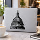 Black Capitol Building wall decal with bold outline of the dome