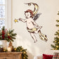 Angel sticker decal: cherub holding a gold star, with gold-trimmed wings and flowing robe.
