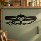 Bear trap metal chain wall decal silhouette