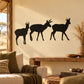 Antelope herd wall decal with black animal silhouettes