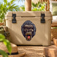 Angry ape face sticker with roaring mouth and dark fur illustration