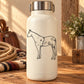 Appaloosa horse line-art decal with black outline on light surface