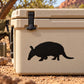 Black armadillo decal on beige cooler lid