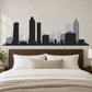 Printed die-cut Atlanta skyline decal with black city silhouette and gray buildings