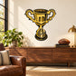 Trophy sticker featuring a yellow cup with black outline and base