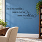 Inspirational wall decal with blue quote text “Live in the sunshine…” Emerson