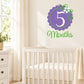 5-month wall decal with purple scalloped "5" and green "Months" text