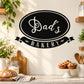 Bakery wall decal with black oval reading "Dad's" and "BAKERY" in white script