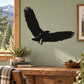 Black bald eagle flying with claws out vinyl wall decal silhouette