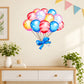 Multicolor balloon set with hearts and stars, blue and red loose balloons