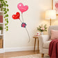 Red and Pink I Love You Heart Balloons Sticker — illustrative vinyl decal application mockup. Surrounding objects are not included.