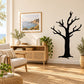 Bare tree silhouette wall decal with branching limbs, black.