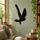 Black flying owl wall decal