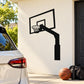 Basketball goal wall decal featuring a black hoop silhouette and net