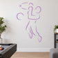 Basketball wall decal of purple basketball player outline, vinyl die-cut sticker