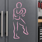 Basketball vinyl wall decal sticker of pink basketball player outline
