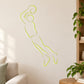 Basketball player outline vinyl wall decal, lime and white die-cut silhouette