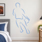 Basketball player vinyl wall decal sticker in light blue outline