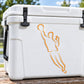 Basketball player vinyl decal sticker with orange outline