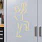 Basketball player vinyl wall decal, yellow line-art silhouette